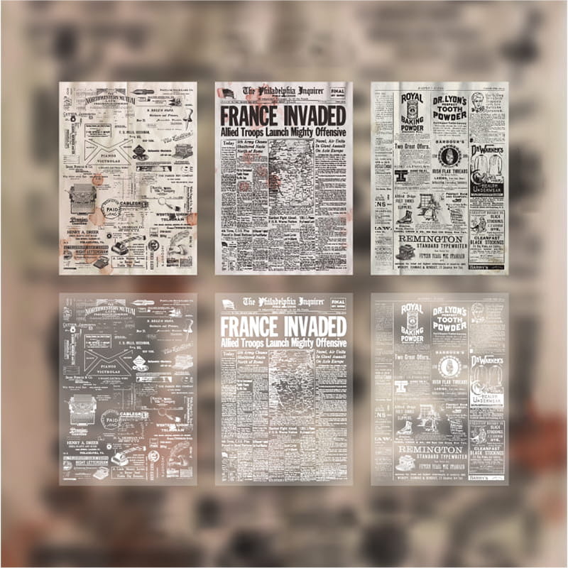 30 pièces de papier décoratif pour vieux manuscrits