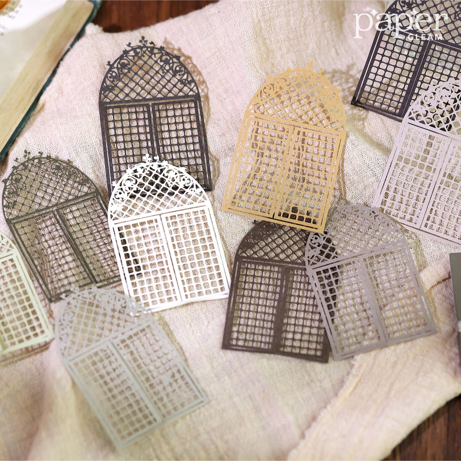 10 Pcs Vintage Die-Cut Window Decoration Paper Pack