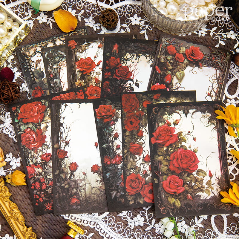 30 pièces de papier décoratif série Dark Rose