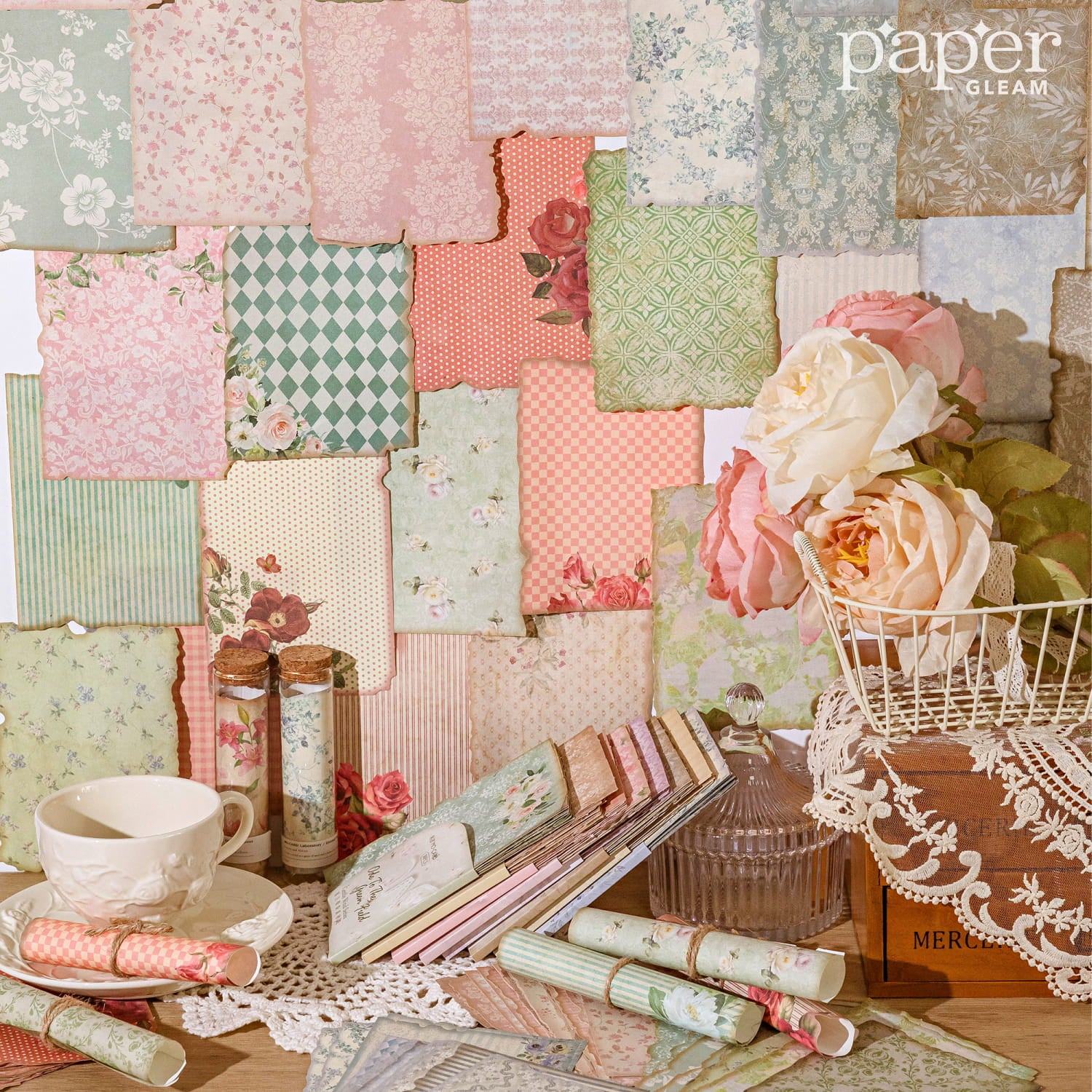 Lot de 30 feuilles de papier décoratif de la série Gentle Wind