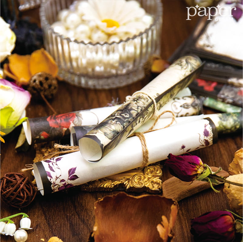 30 pièces de papier décoratif série Dark Rose