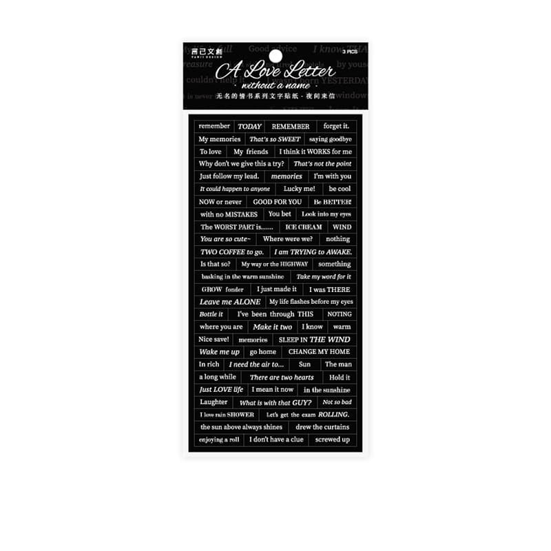 3 Sheets English Text Decorative Stickers