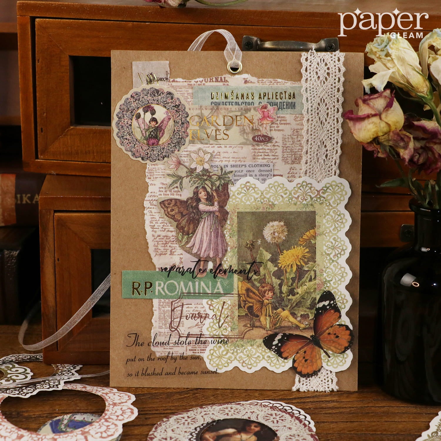 40 Pcs Vintage Court Lace Decorative Paper