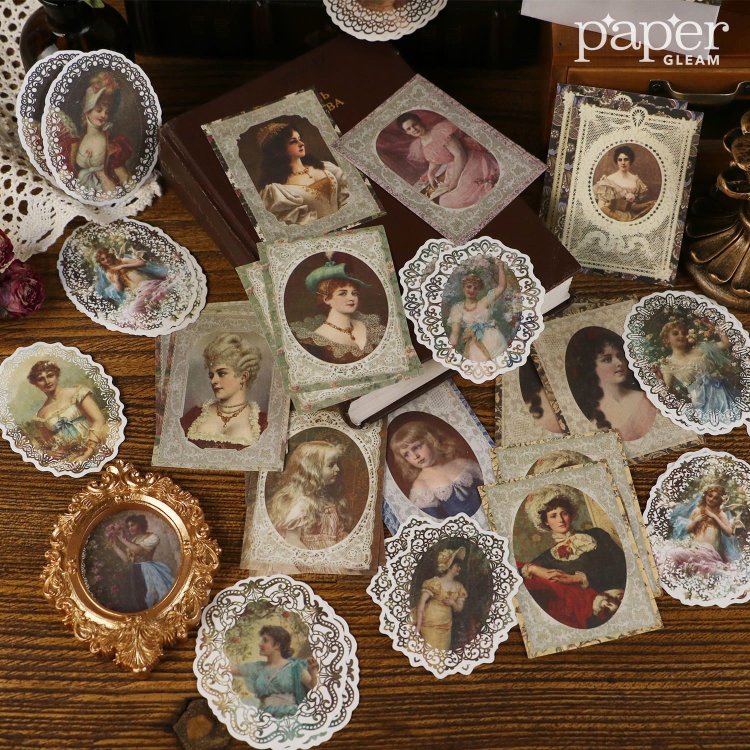 40 Pcs Vintage Court Lace Decorative Paper