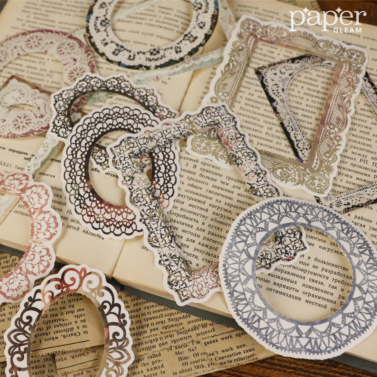 40 Pcs Vintage Court Lace Decorative Paper