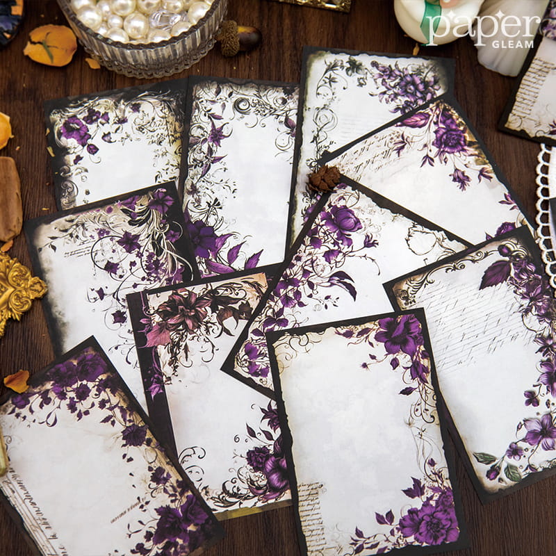30 pièces de papier décoratif série Dark Rose