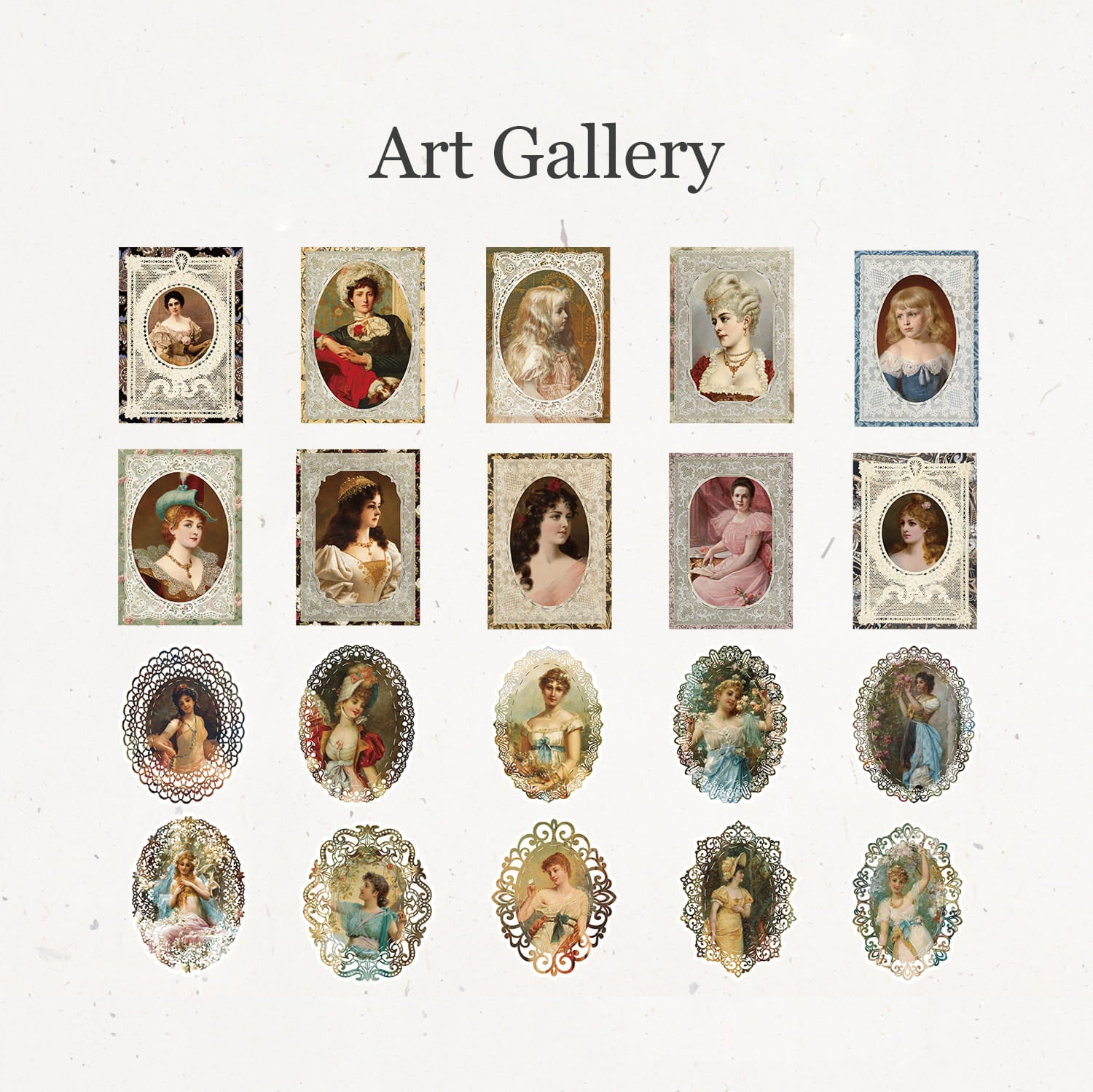 40 Pcs Vintage Court Lace Decorative Paper