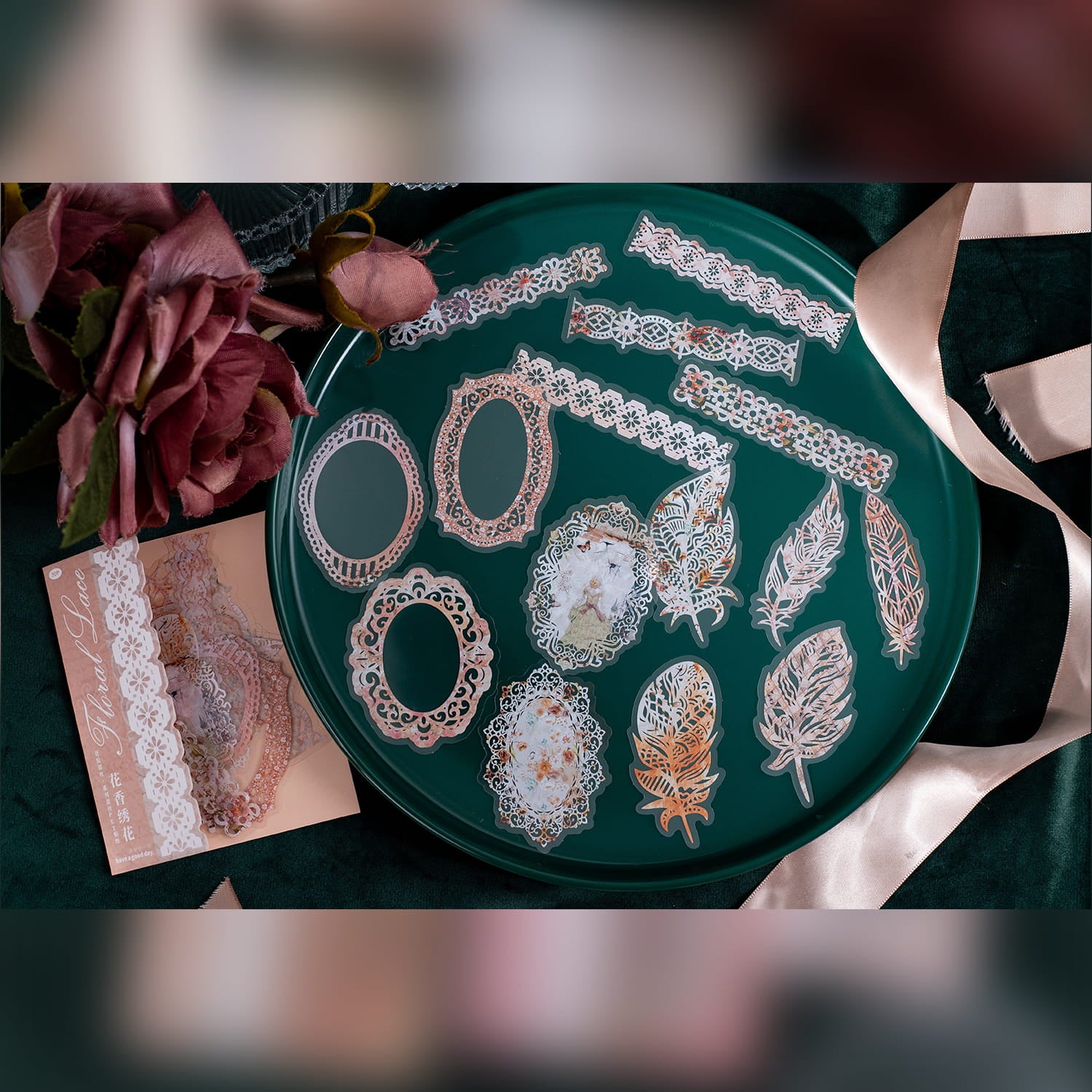 Lace Series Hollow PET Stickers (30 Pcs)