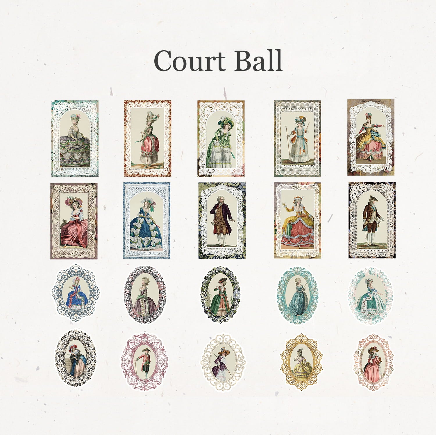 40 Pcs Vintage Court Lace Decorative Paper