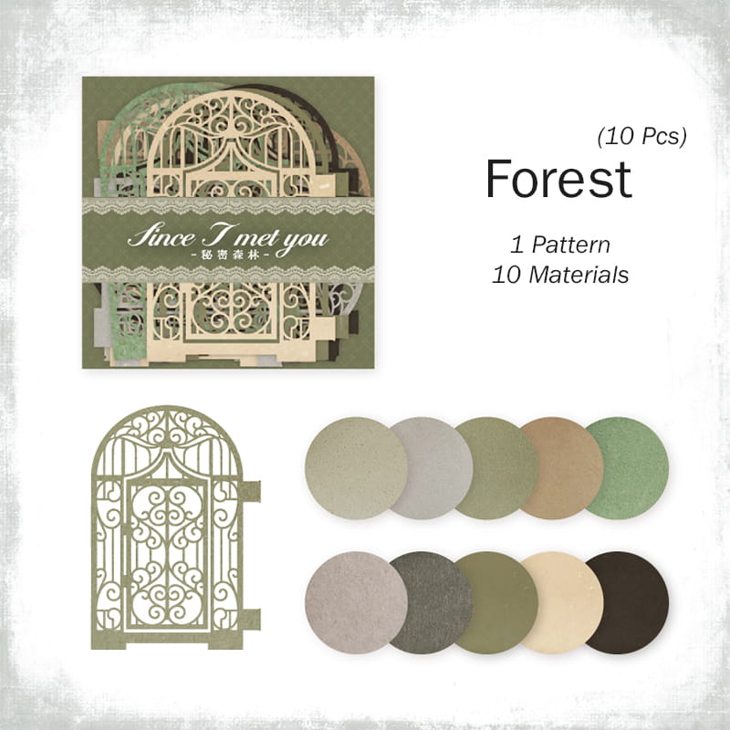 10 Pcs Vintage Die-Cut Window Decoration Paper Pack