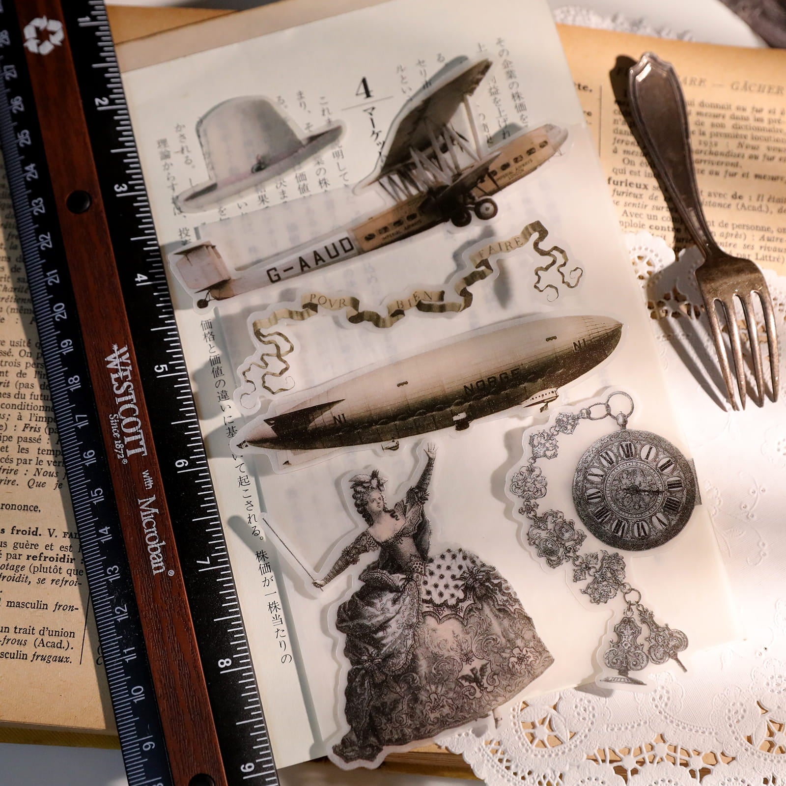 Vintage Vellum Stickers (63 Pcs)