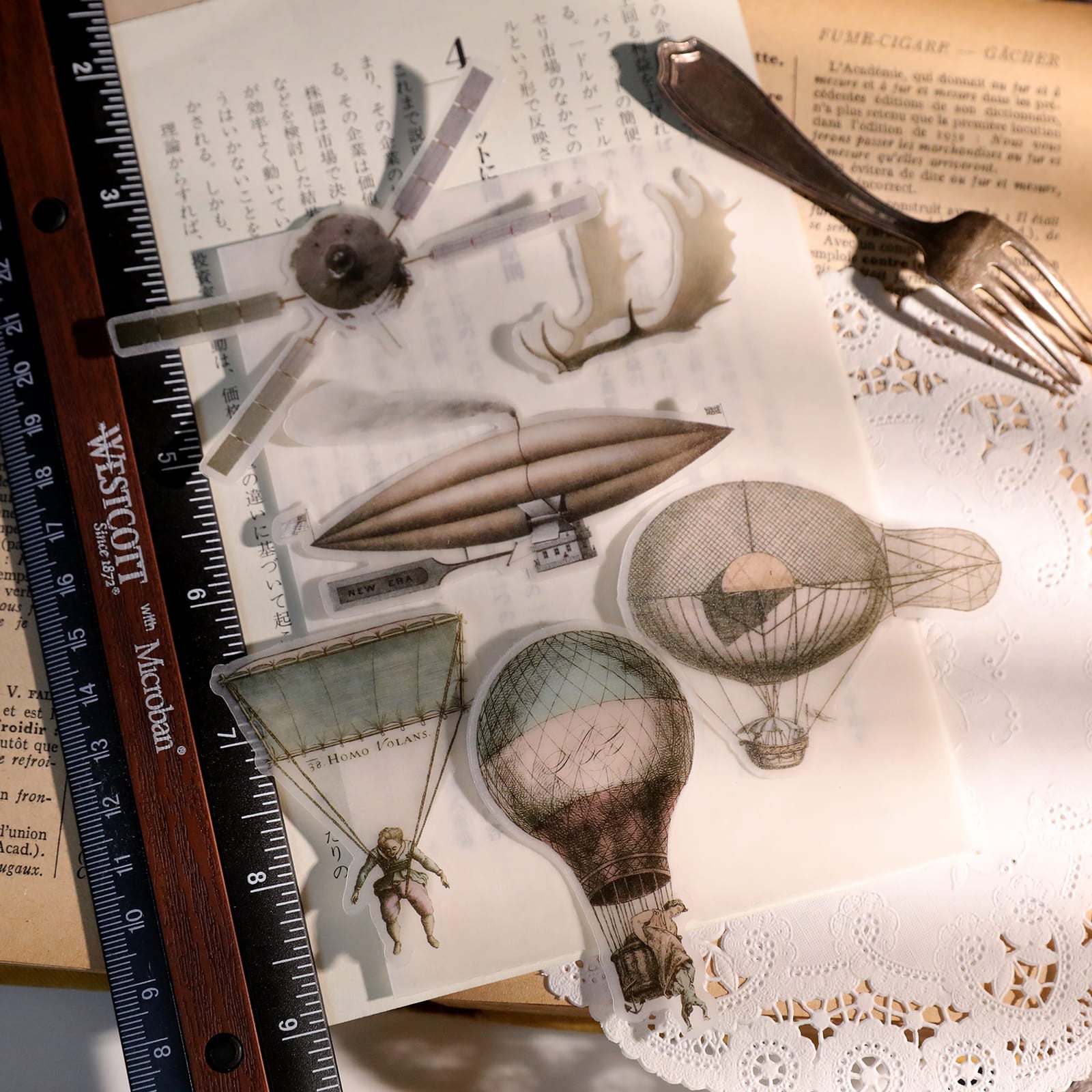 Vintage Vellum Stickers (63 Pcs)