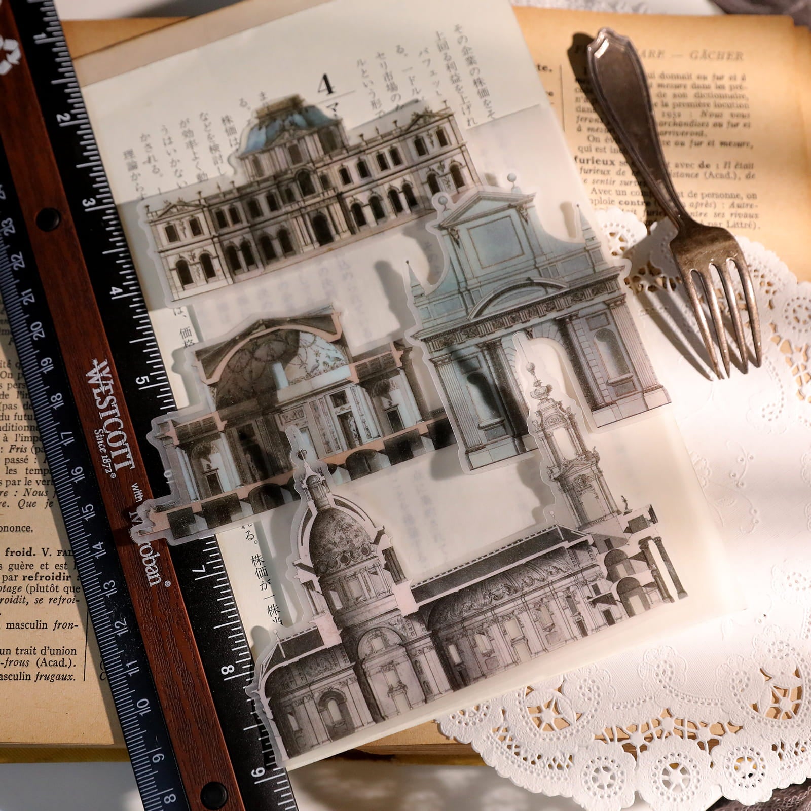 Vintage Vellum Stickers (63 Pcs)