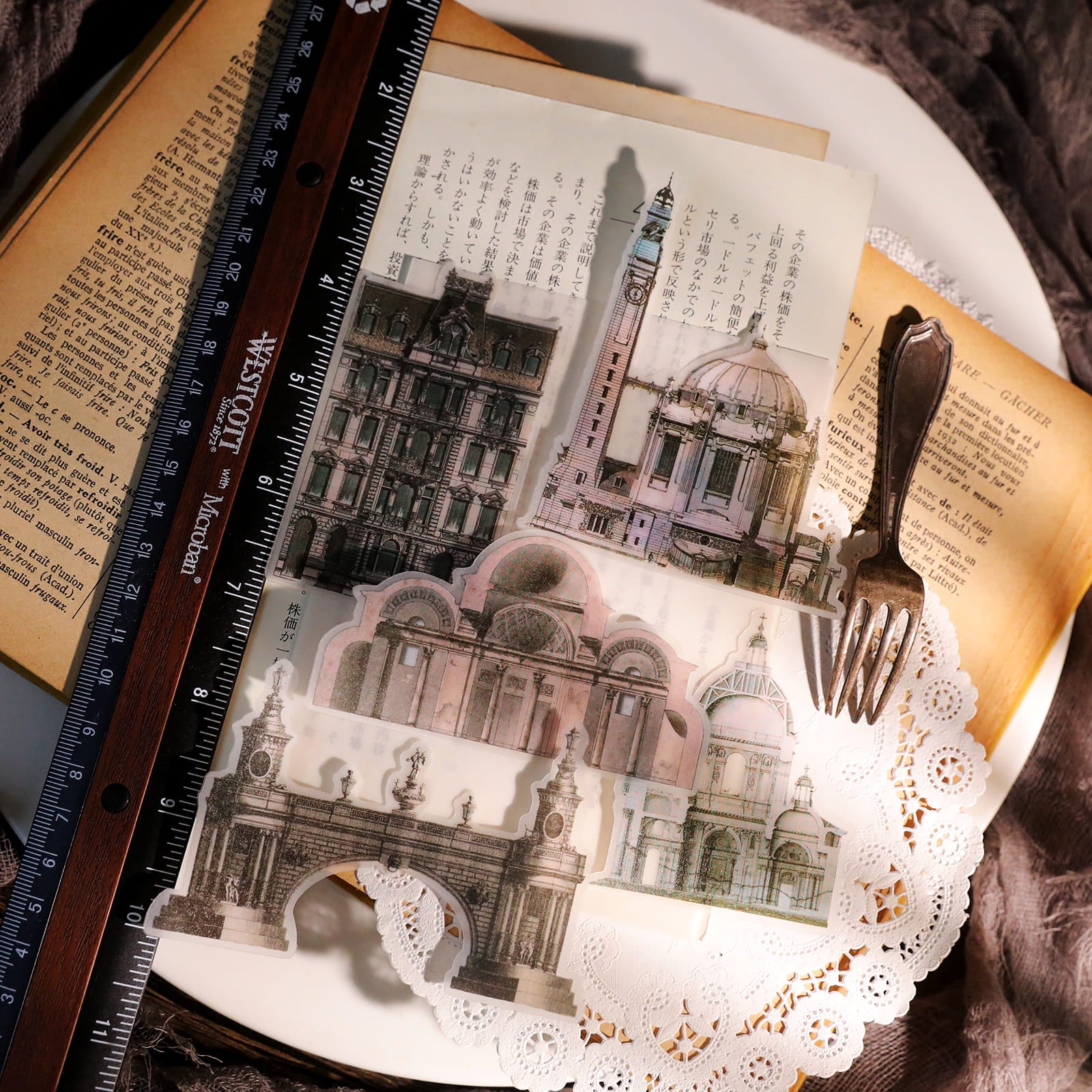 Vintage Vellum Stickers (63 Pcs)