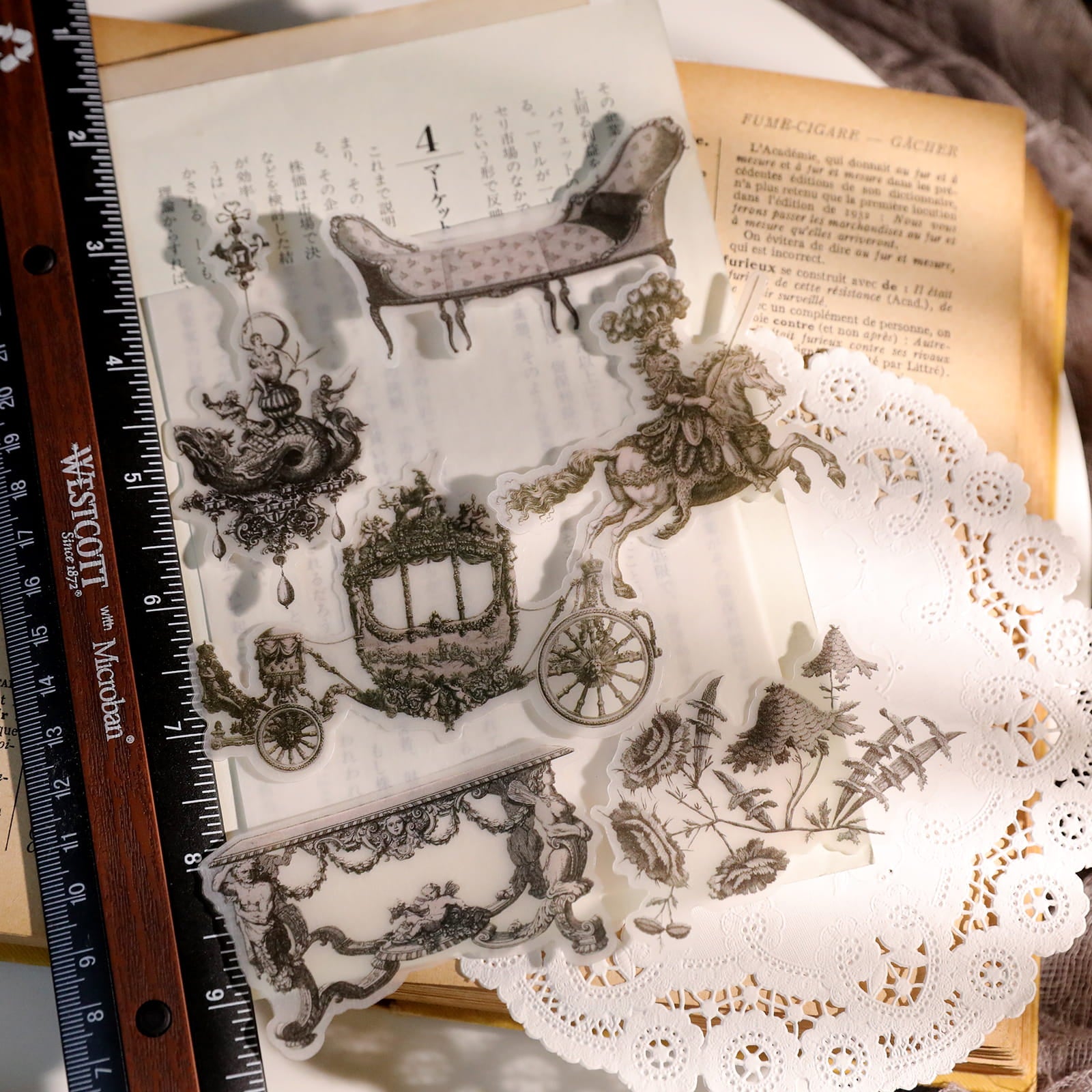 Vintage Vellum Stickers (63 Pcs)