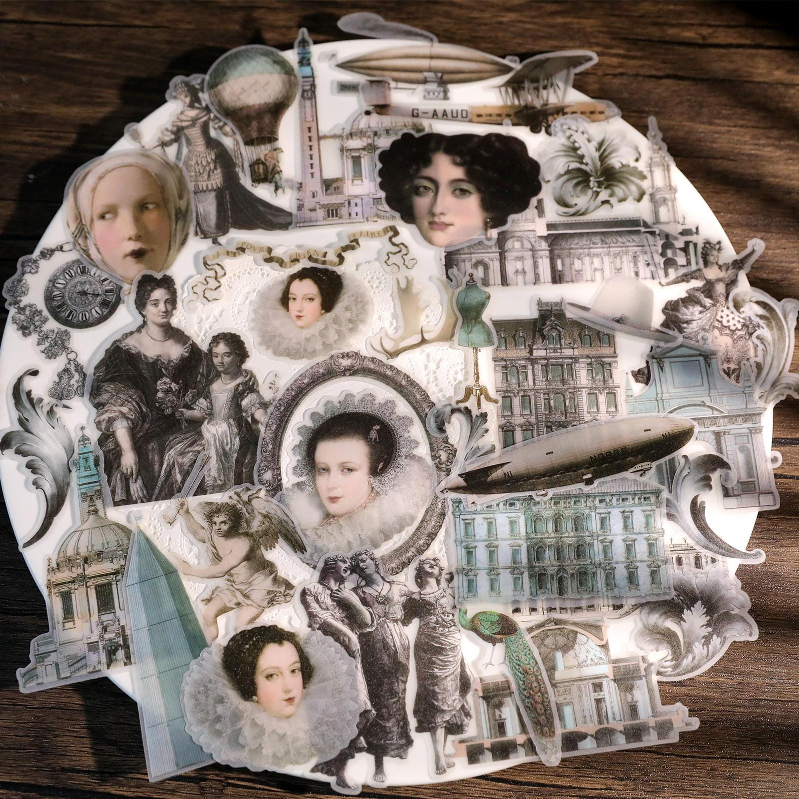 Vintage Vellum Stickers (63 Pcs)