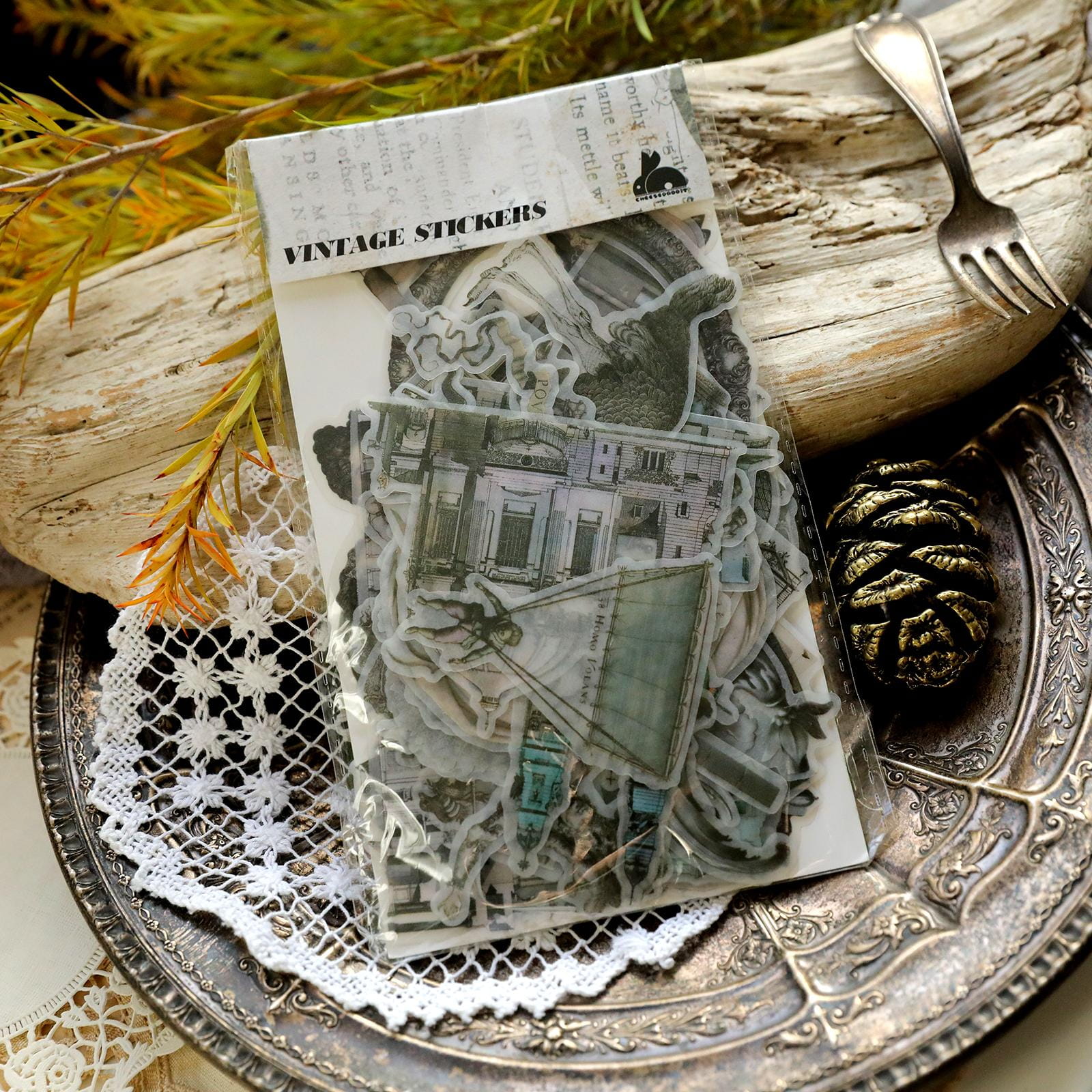 Vintage Vellum Stickers (63 Pcs)