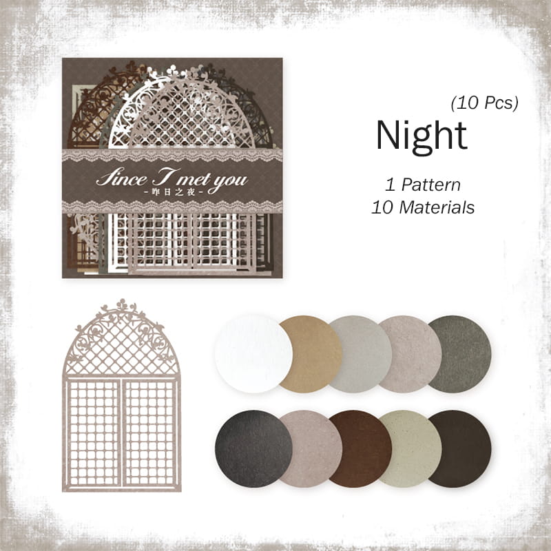 10 Pcs Vintage Die-Cut Window Decoration Paper Pack