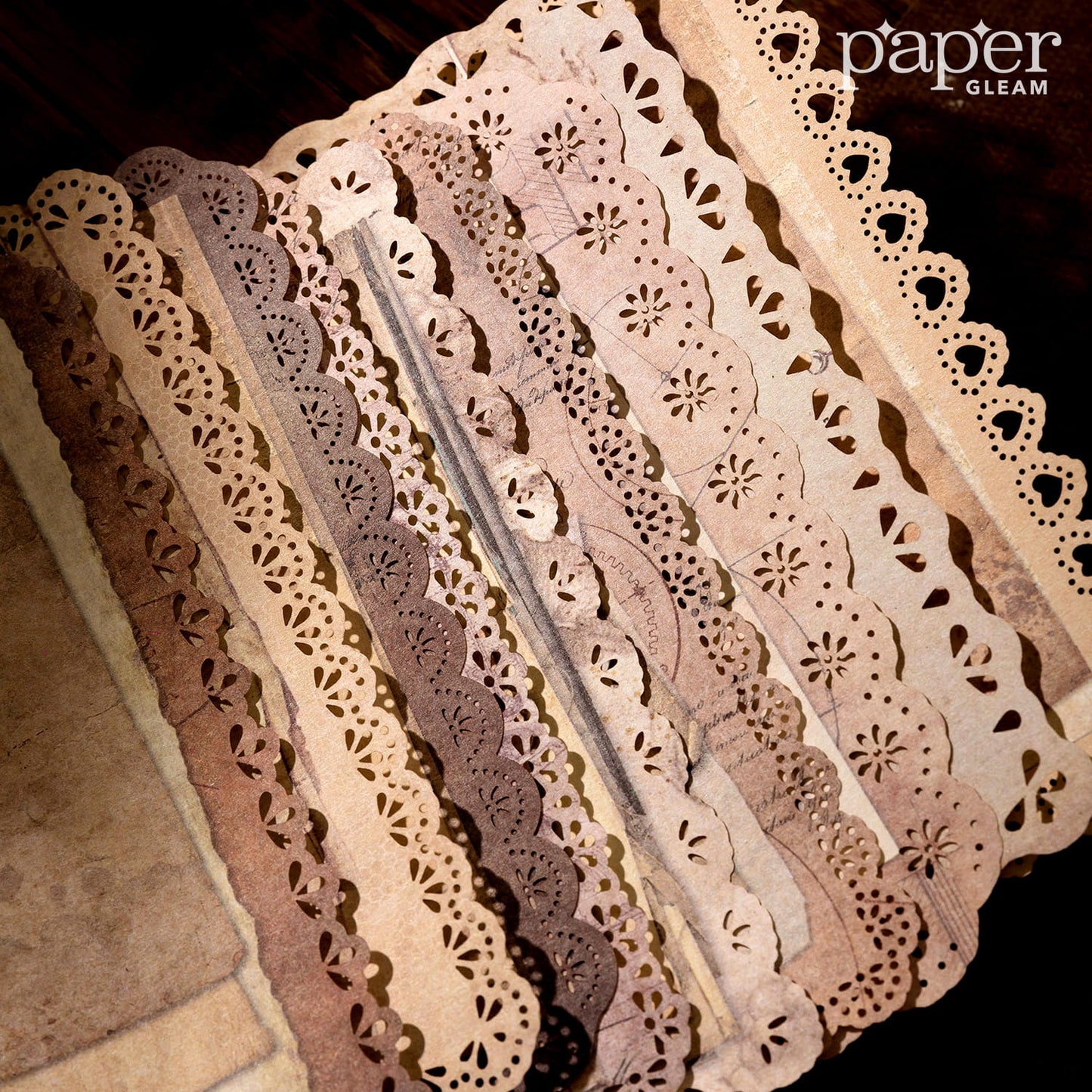 10 Pcs Hollow-out Lace Material Paper