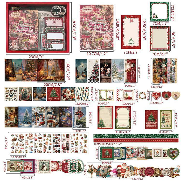 Merry Christmas Journaling Set (12 Items)