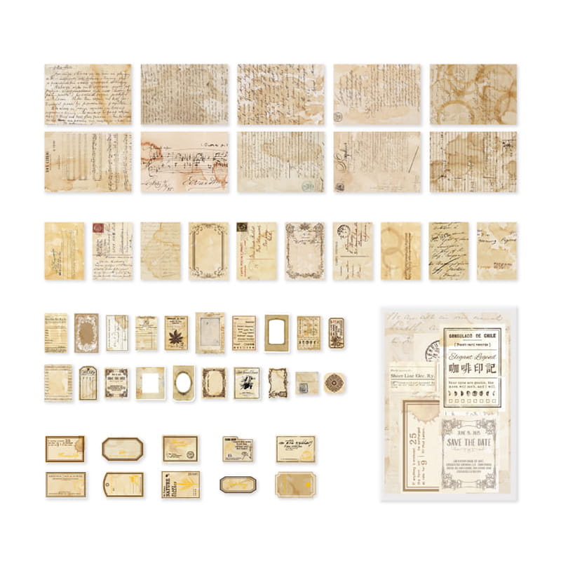 Pack de 100 pièces de papier décoratif multi-matériaux 