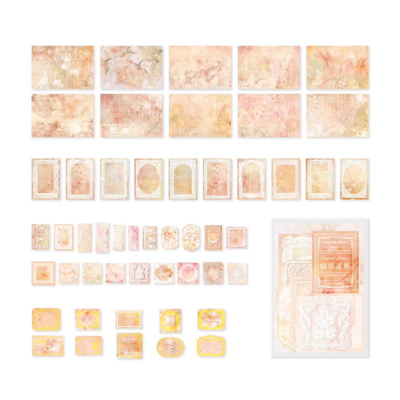 Pack de 100 pièces de papier décoratif multi-matériaux 