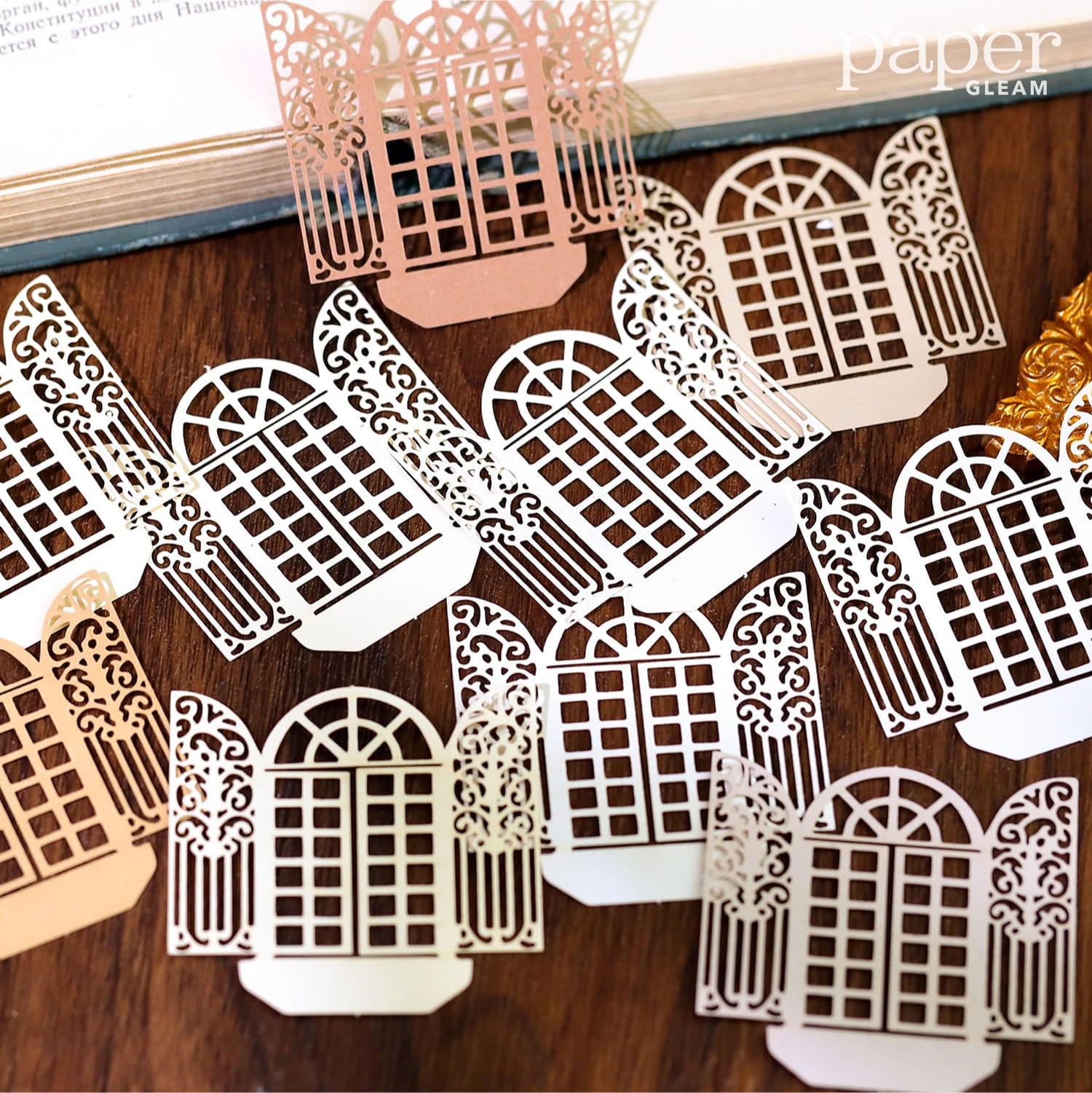 10 Pcs Vintage Die-Cut Window Decoration Paper Pack