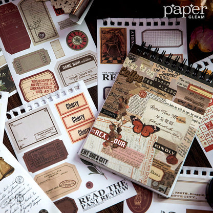 50 Sheets Vintage Era Pre-Cut Washi Paper Sticker Book