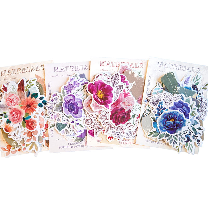 Vintage-Papierpaket mit Blumen- und Vasenmaterial (25 Stück)