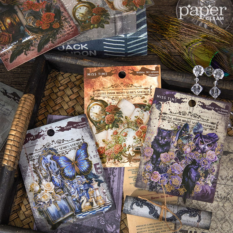 20 Stück Halloween Castle's Night Series PET-Aufkleberpaket 