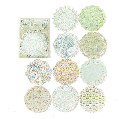 10 Pcs Hollow-out Vintage Lace Style Deco Paper