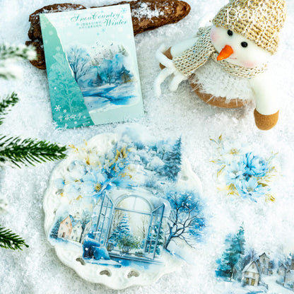 10 Pcs Winter Scene PET Sticker Pack