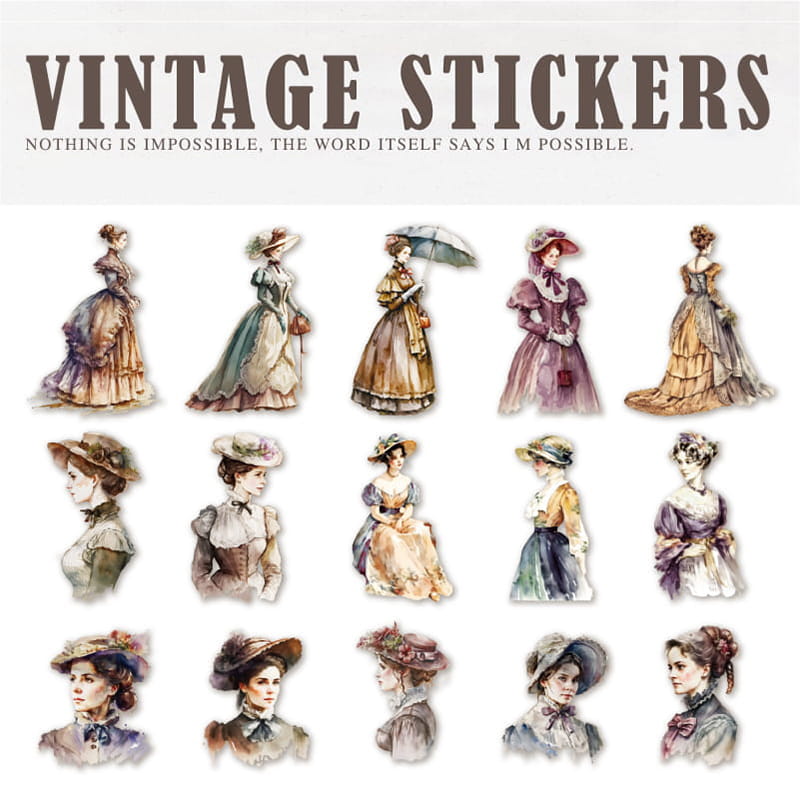 30 Pcs Classical Manor Ladies&Gentleman Sticker Pack