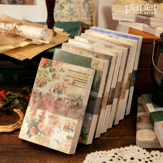 100 Pcs Vintage Background Deco Material Paper Book