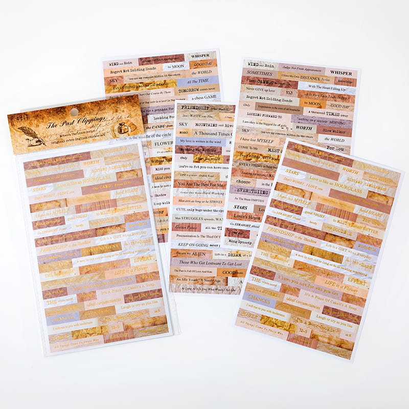 Pack de 4 feuilles d'autocollants « Entre les lignes » 