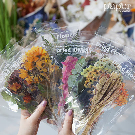 6 Pcs Dried Flowers Big Stickers