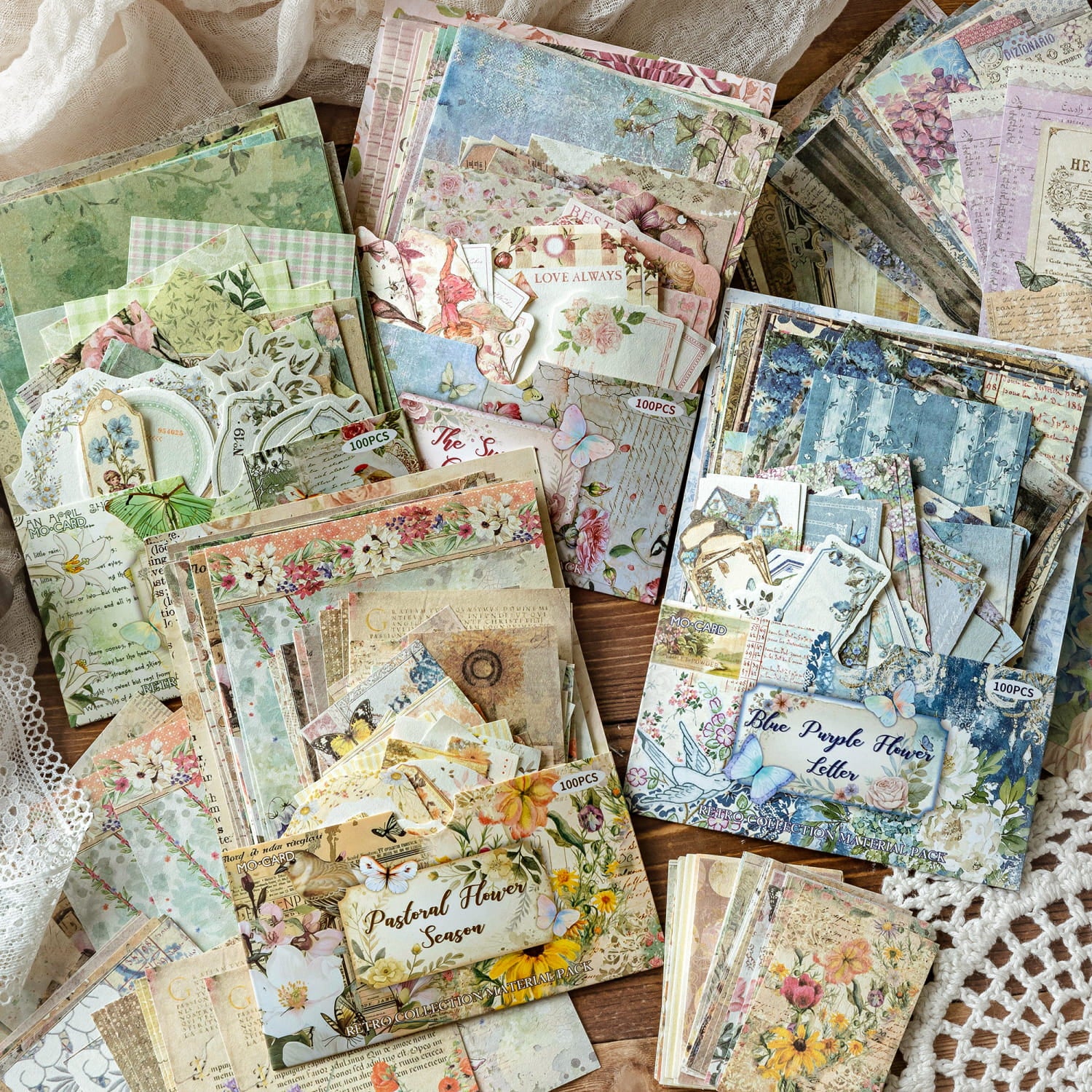 100 PCS Vintage Rustic Manor Series Material Pack