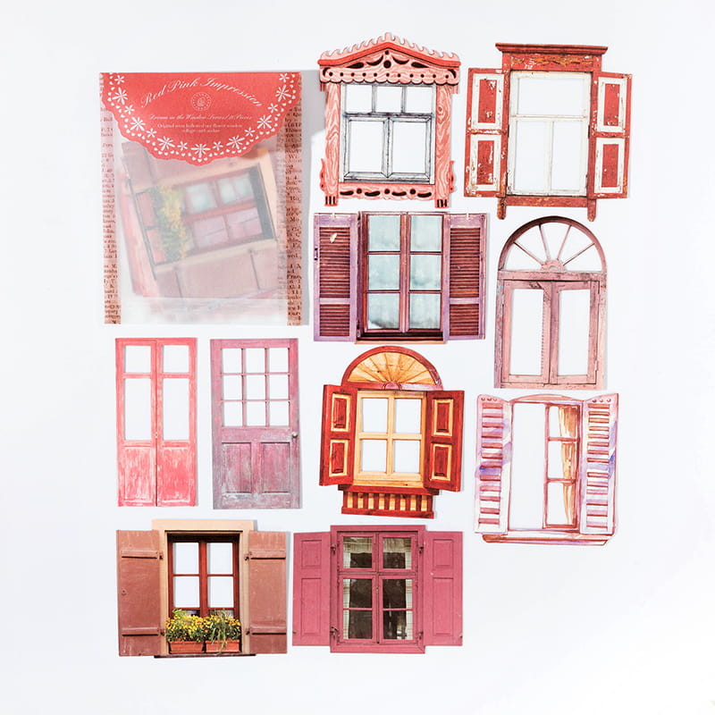 10-teiliges Stickerpaket der Serie „Höhlenfenster“ 