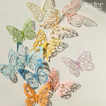 6 Pcs Hollow-out Lace Butterfly Deco Paper