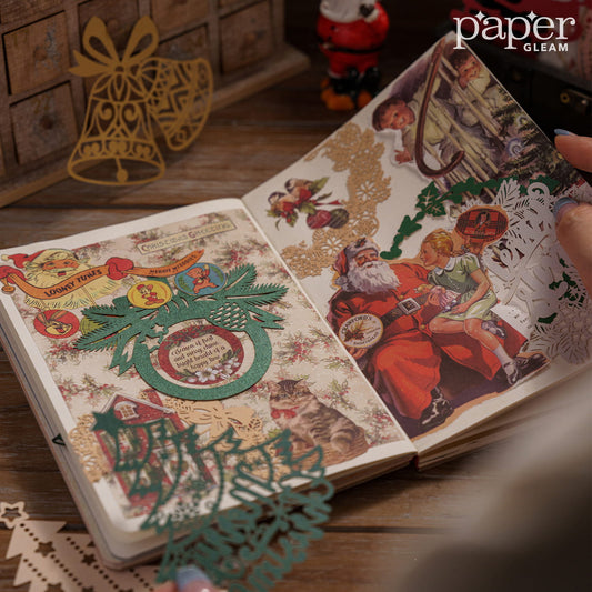 10 Pcs Hollow-out Christmas Decorative Paper Pack