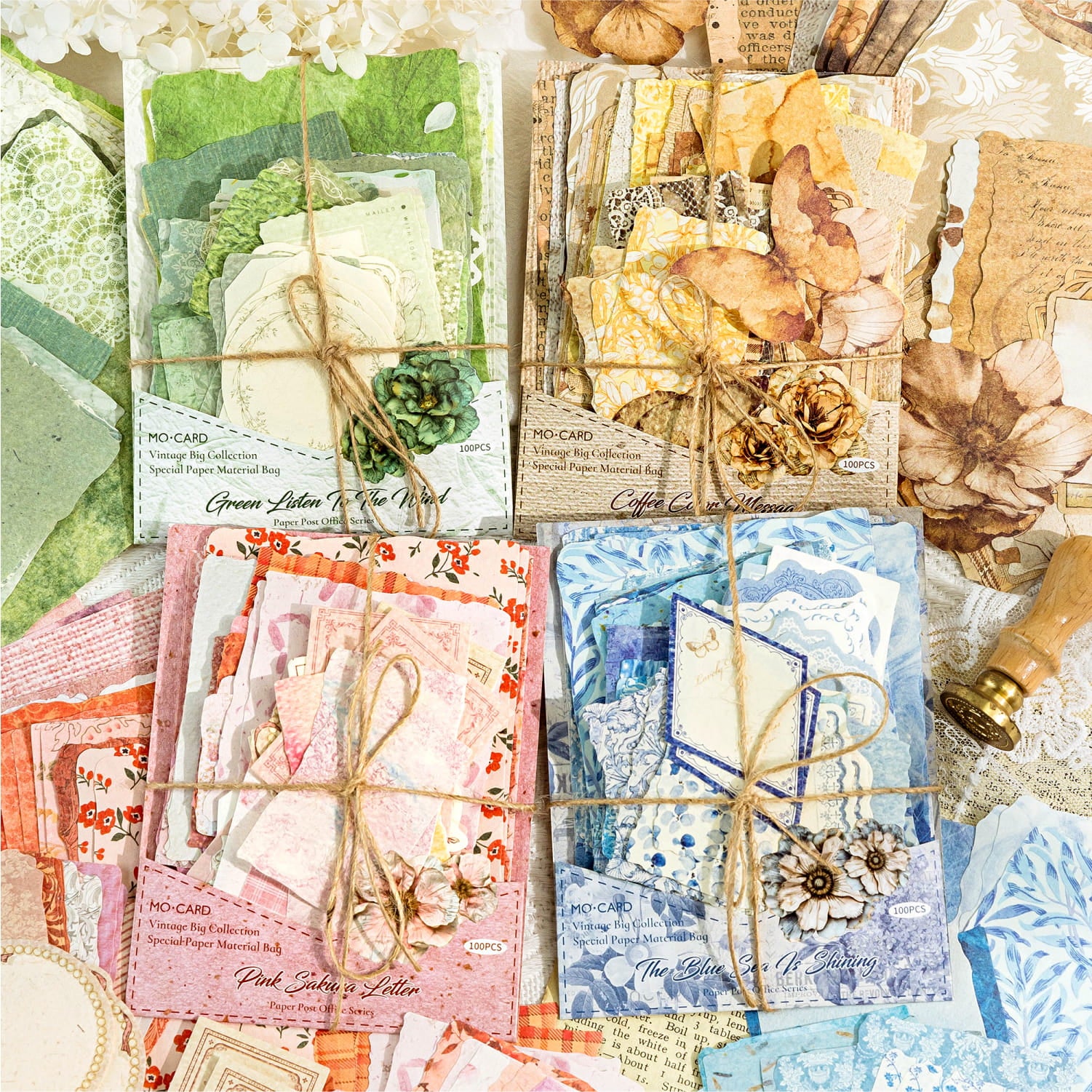 100 PCS Decorative Scrapbooking Paper Pack