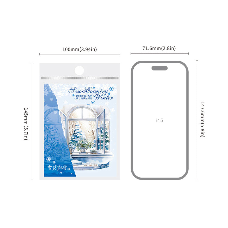 10 Pcs Winter Scene PET Sticker Pack