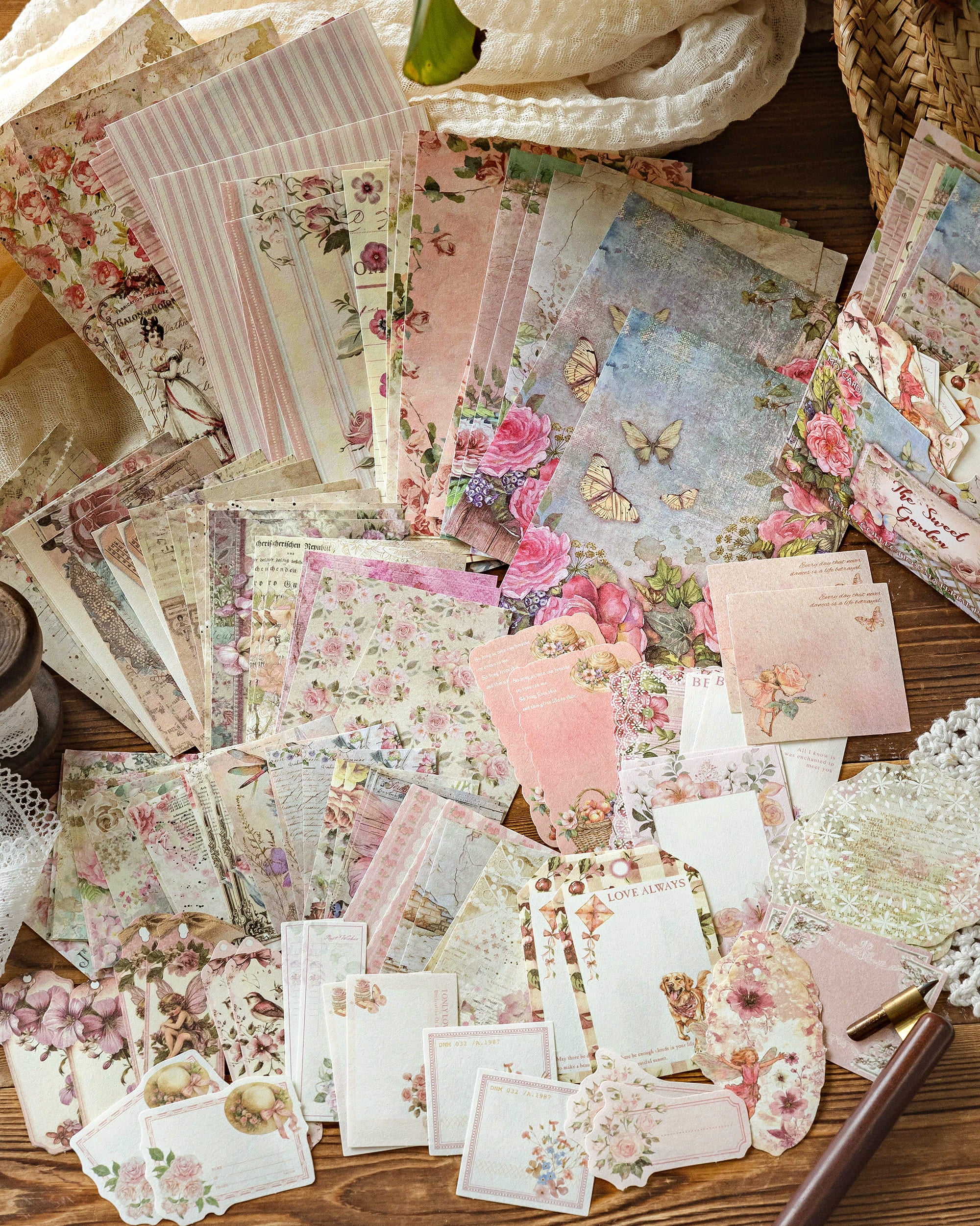 100 PCS Vintage Rustic Manor Series Material Pack