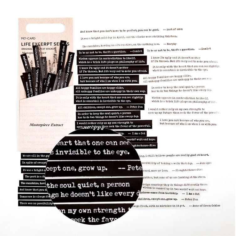 40 Stück Deko-Aufkleberpaket mit langem Text 