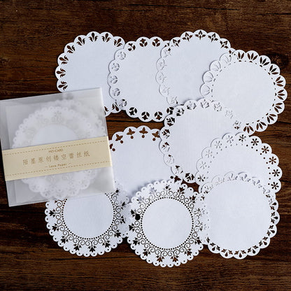 10 Pcs Hollow-out Lace Decorative Paper Pack