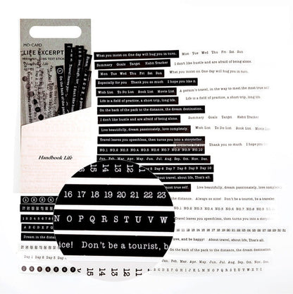 40 Pcs Long Text Deco Sticker Pack