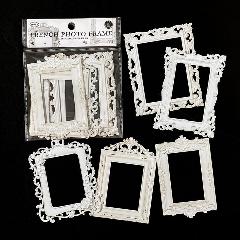 10 Pcs Relievo Style Photo Frame Deco Paper Pack