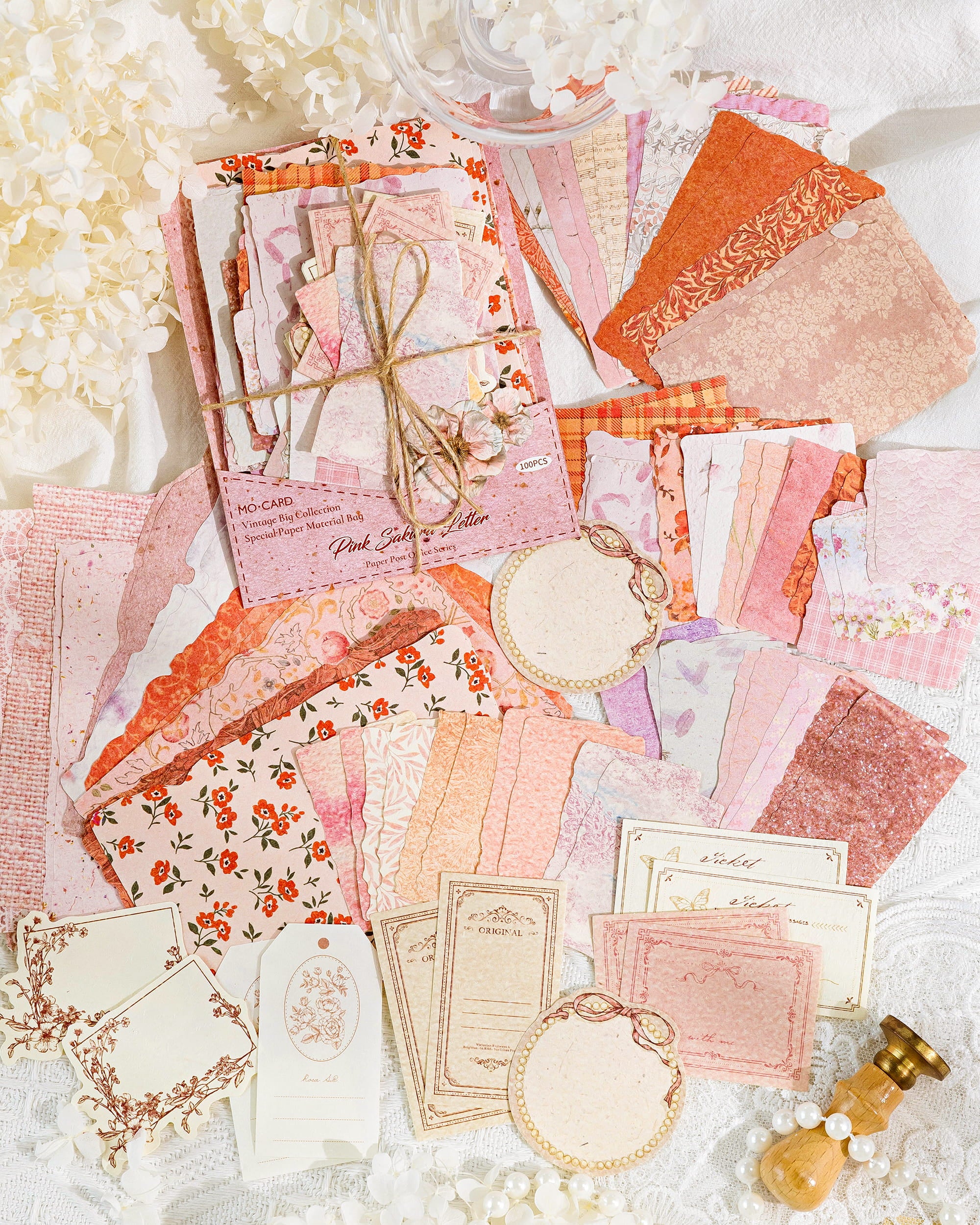 100 PCS Decorative Scrapbooking Paper Pack