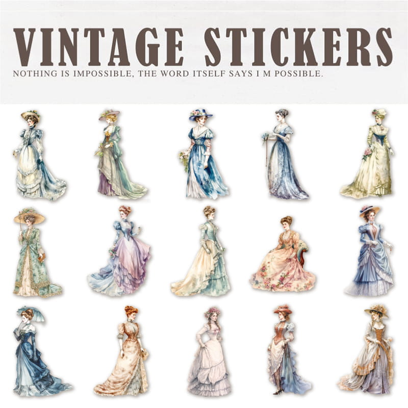 30 Pcs Classical Manor Ladies&Gentleman Sticker Pack