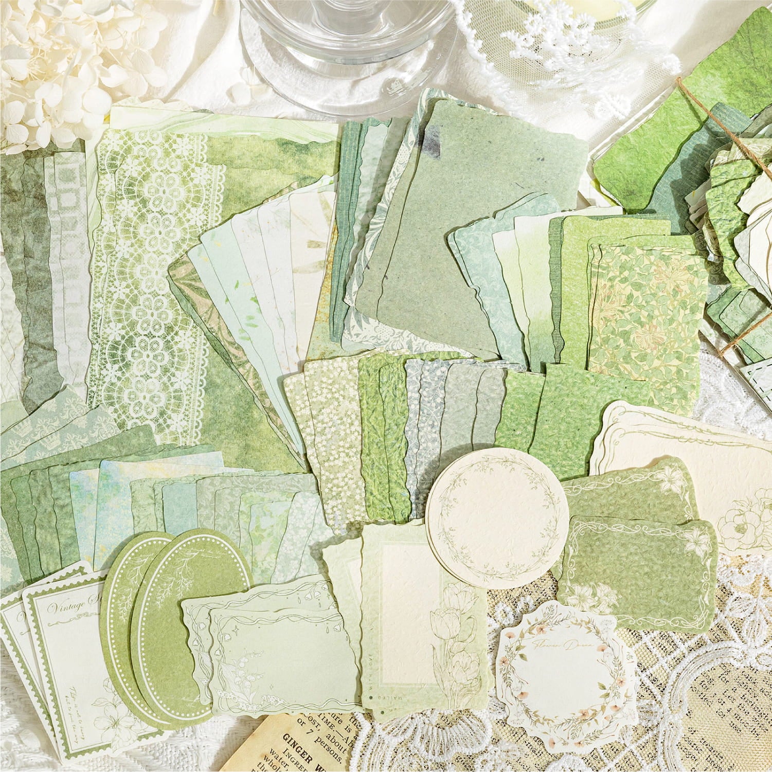100 PCS Decorative Scrapbooking Paper Pack